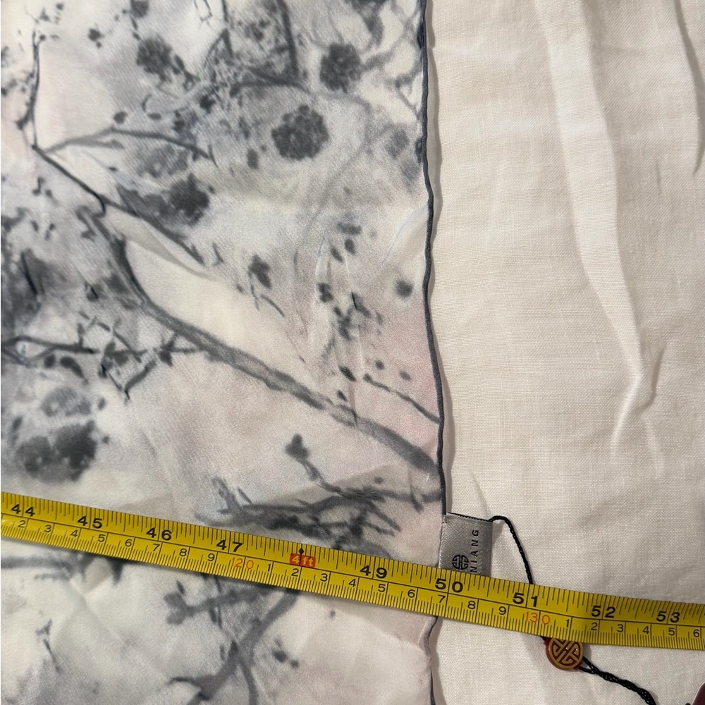 Elegant Pink and Black Tree Print Scarf - Picture 7 of 9